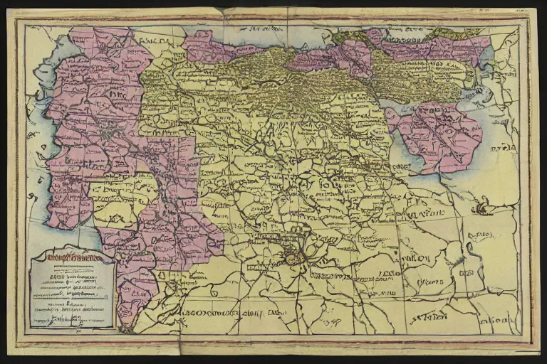 Image similar to map of the kingdom of the balkan tatars, in an old atlas