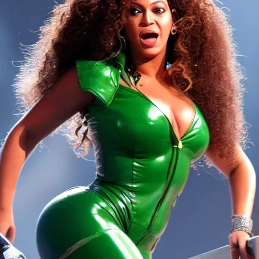 Image similar to Singer Beyoncé as She-Hulk