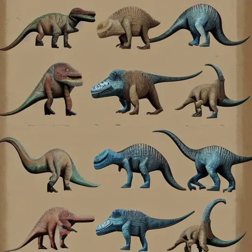 Image similar to dinosaurs in the style of Giorgi Morandi