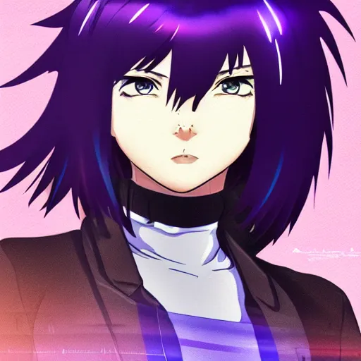 Prompt: anime motoko kusanagi, digital art