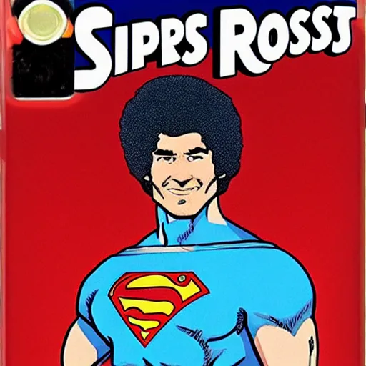 Prompt: Bob Ross as superman