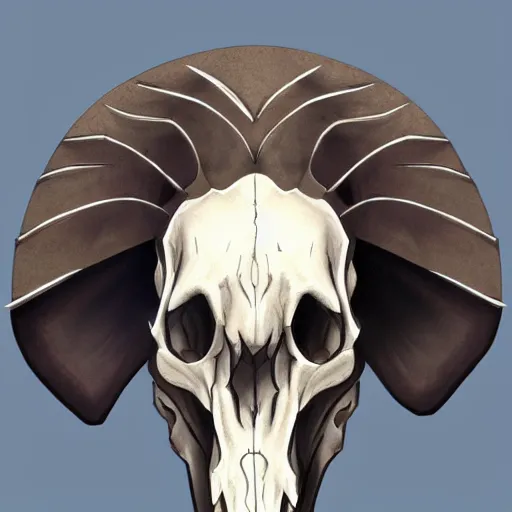 Image similar to elephant skull character art, pathfinder digital