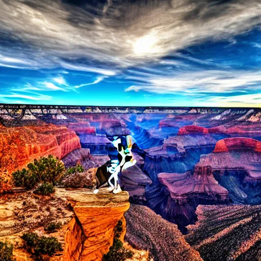 Image similar to Photo of Bugs Bunny in front of the Grand Canyon, photography, HDR