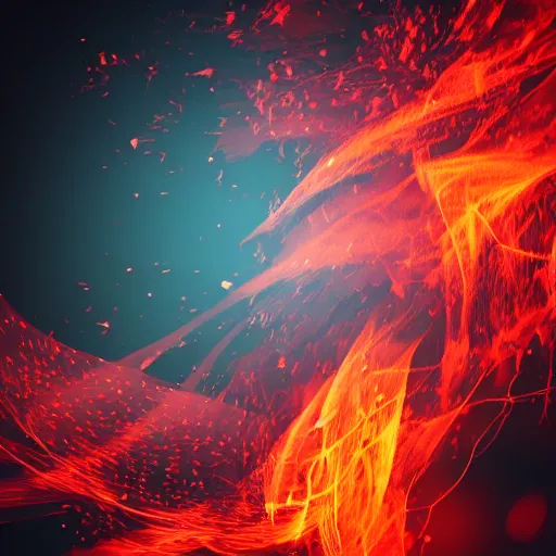 Image similar to fire, particle texture, black background