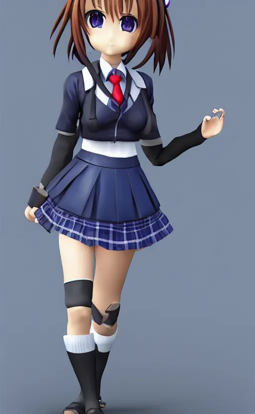 Image similar to Anime school girl figure, unreal engine, highly detailed.