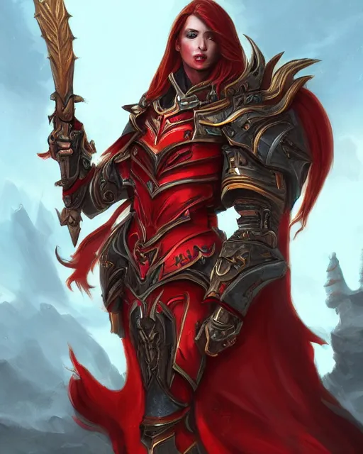 Image similar to paladin red, fantasy art, trending on artstation