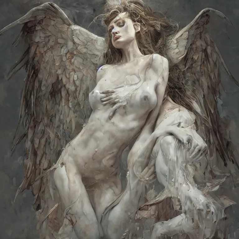 Prompt: angel, 3 d render, esao andrews, jenny saville, surrealism, dark art by james jean, greg rutkowski