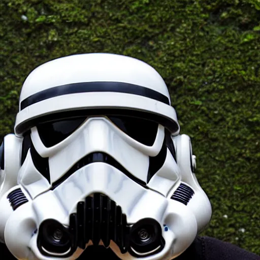 Image similar to realistic symmetrical stormtroopers scull. Photo nikkor
