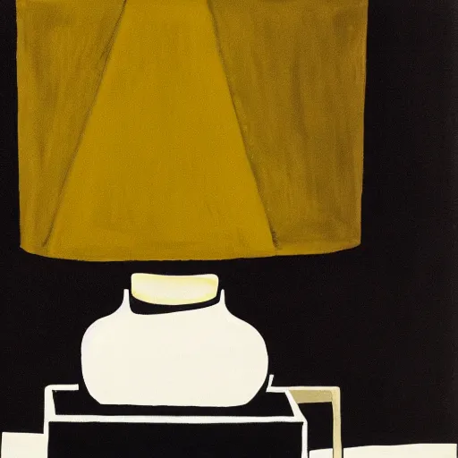 Prompt: 2 0 0 0 s, alice neel, lamp, linocut, tones of black, dot