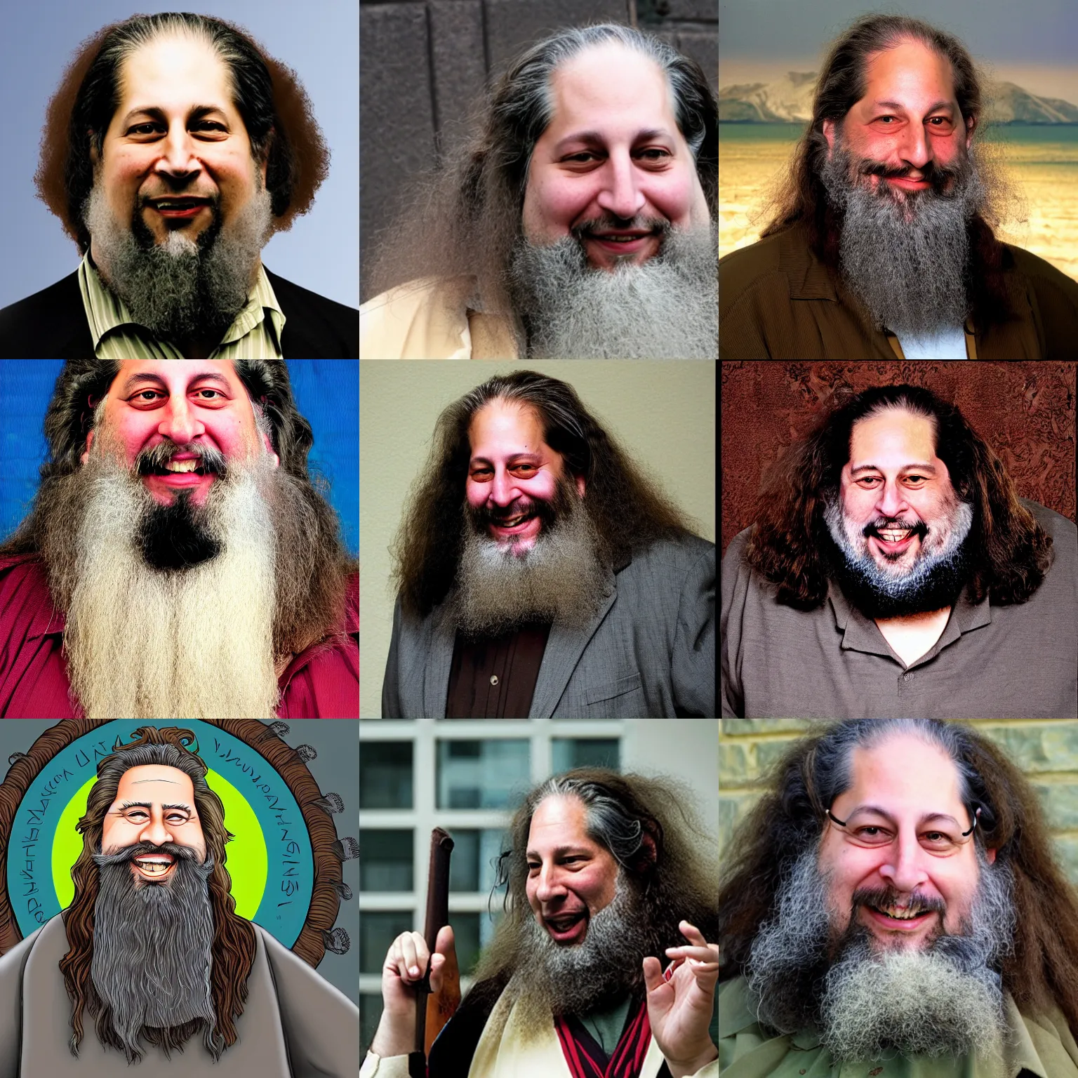 Prompt: Richard Stallman as a half-man half-gnu beast