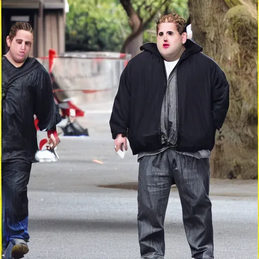 Prompt: Jonah Hill neverending torture. Jigoku Zoshi