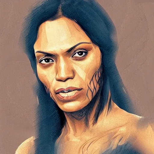 Prompt: “realistic portrait of Rosario Dawson as Ashoka Tano (star wars), digital art”