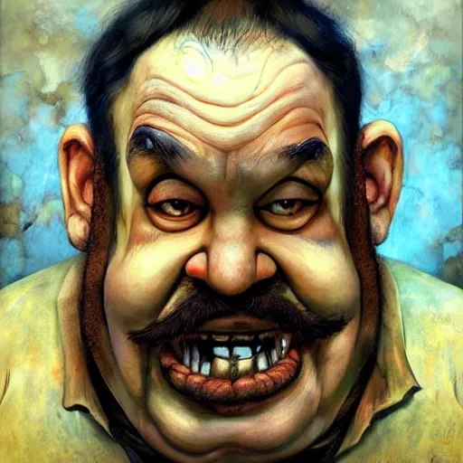 Image similar to Wario, artwork by Esao Andrews,