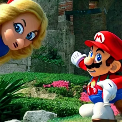 Image similar to “Mario saves peach, live action”