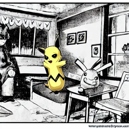 Image similar to an old age home for pikachu