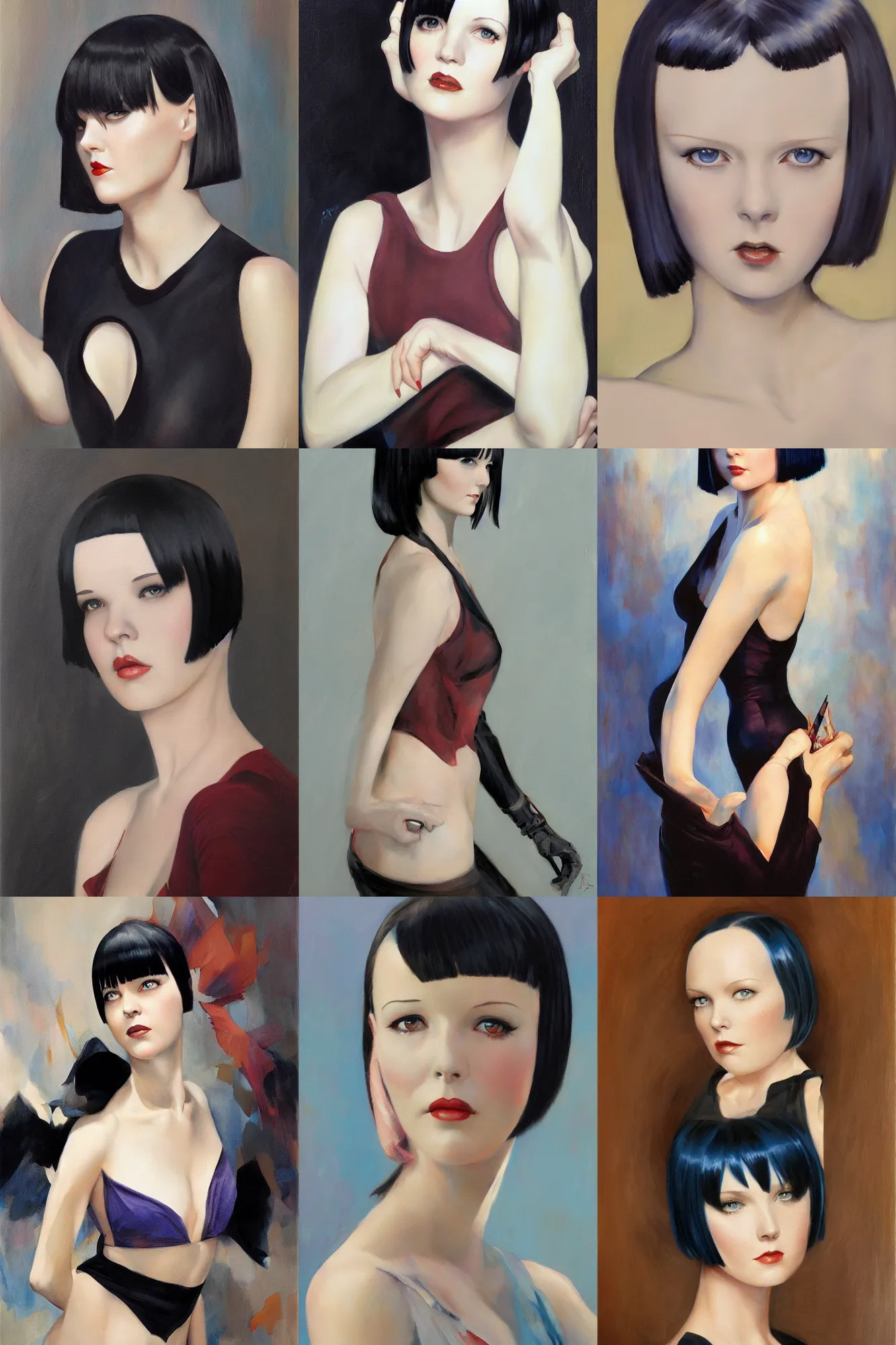 Prompt: mary louise brooks, painting by rob rey and jesper ejsing, artstation, oil painting