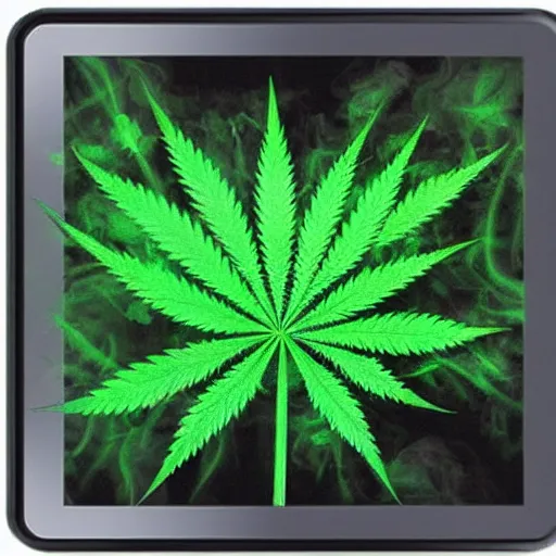 Image similar to electronic weed, realism, green smoke