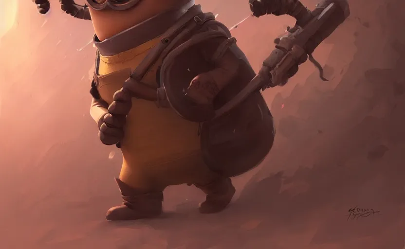 Prompt: A painting of a Minion trending on artstation in the style of Greg Rutkowski