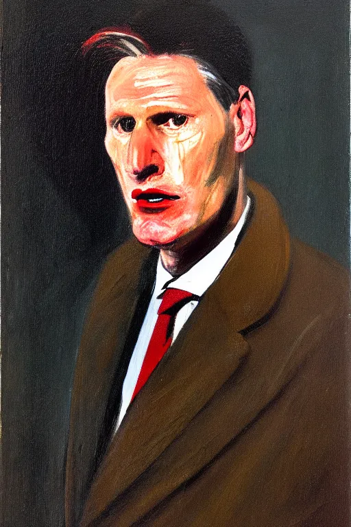 Image similar to keir starmer, portrait, painting, francis bacon