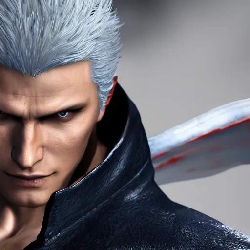 Prompt: vergil from devil may cry, 4k, highly detailed face,