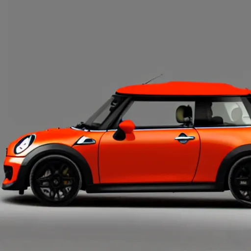 KREA - a 4 k photorealistic photo of a miniature mini cooper car