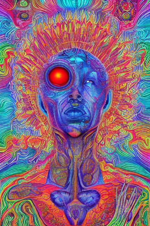 Image similar to the mind on lsd, 4 k award winning alex grey, artstation