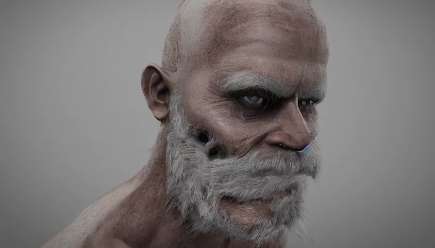 Image similar to hairy creepy being, photorealistic rendering, octane, redshift, grooming