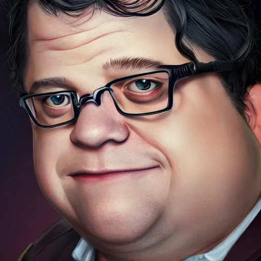 Image similar to An anime portrait of Patton Oswalt, by Stanley Artgerm Lau, WLOP, Rossdraws, James Jean, Andrei Riabovitchev, Marc Simonetti, and Sakimichan, tranding on artstation