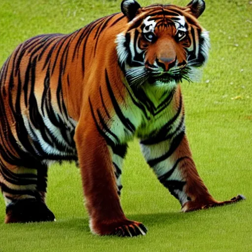 Prompt: Tiger Bear hybrid