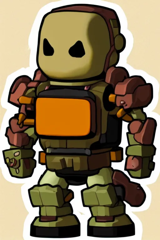 Prompt: an in game portrait of doom guy from animal crossing, animal crossing art style.