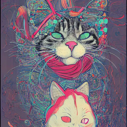 Image similar to a house cat by james jean