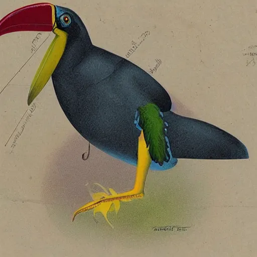 Image similar to photo of hybrid between a fish and a toucan