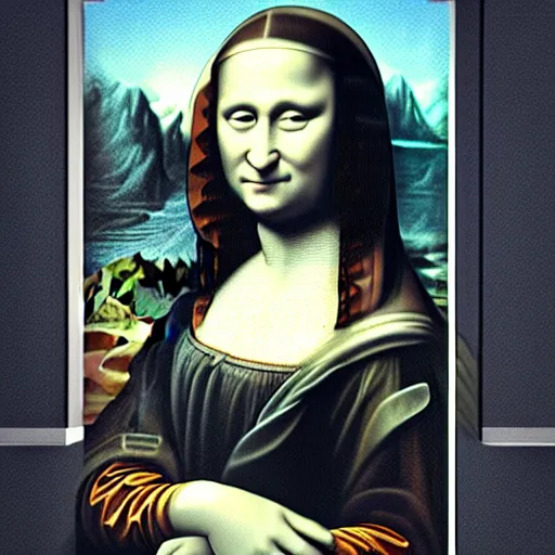 Image similar to Vladimir Putin as Mona Lisa