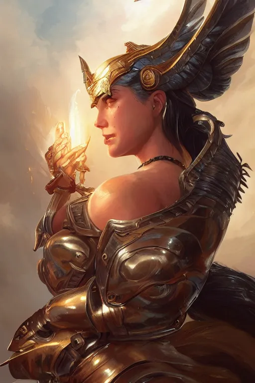 Image similar to amazon valkyrie athena, d & d, fantasy, portrait, highly detailed, headshot, digital painting, trending on artstation, concept art, sharp focus, illustration, art by artgerm and greg rutkowski and magali villeneuve