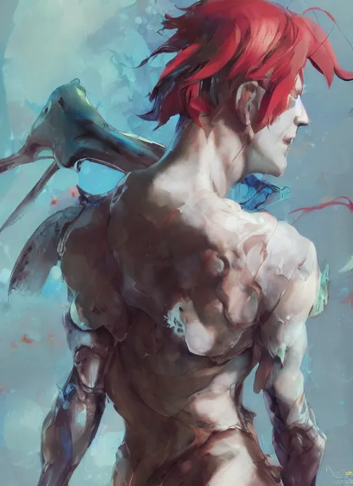 Image similar to semi reallistic gouache gesture painting, by yoshitaka amano, by ruan jia, by conrad roset, by dofus online artists, detailed anime 3 d render soul edge and soul blade game, portrait, cgsociety, artstation, rococo mechanical, digital reality, sf 5 ink style, dieselpunk atmosphere, gesture drawn