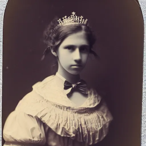 Image similar to clear photography of a beautiful and teenaged princess, circa 1 8 6 1