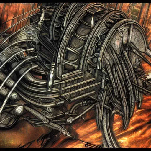 Image similar to leaked concept art of the new forbidden siren ps 2 game drawn by h. r. giger