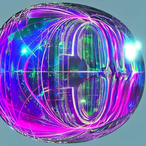 Image similar to ( ( ( psychonautist ) ) ) in a crystal sphere, digital art, award winning, volumetric lighting