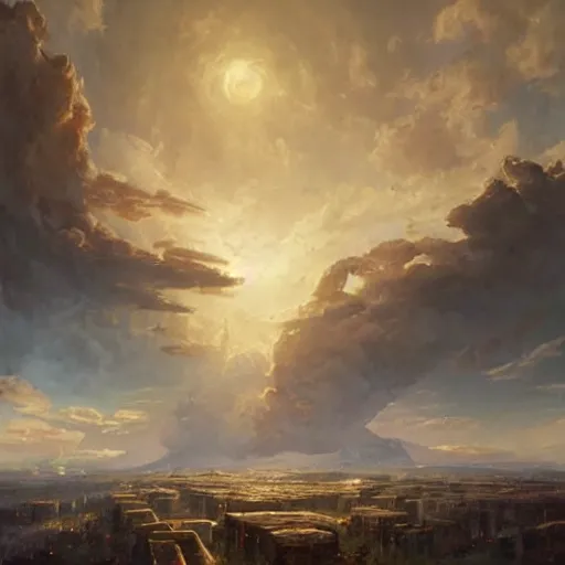 Prompt: sky islands populated by an ancient civilization, oil painting, by greg rutkowski