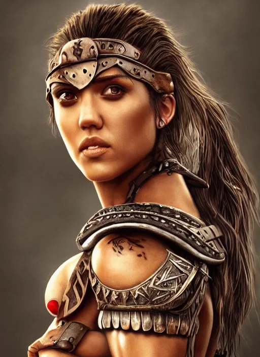 jessica alba as a barbarian warrior, legendary