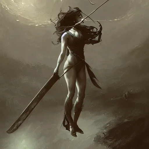 Image similar to death swinging her scythe, hyperdetailed, artstation, cgsociety, by greg rutkowski, by Gustave Dore