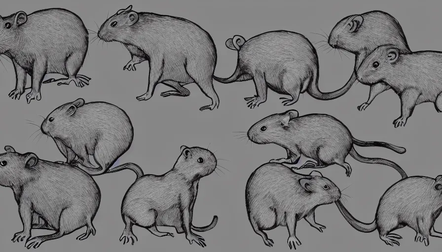 Prompt: advanced civilisation of rats, digital art, rendering