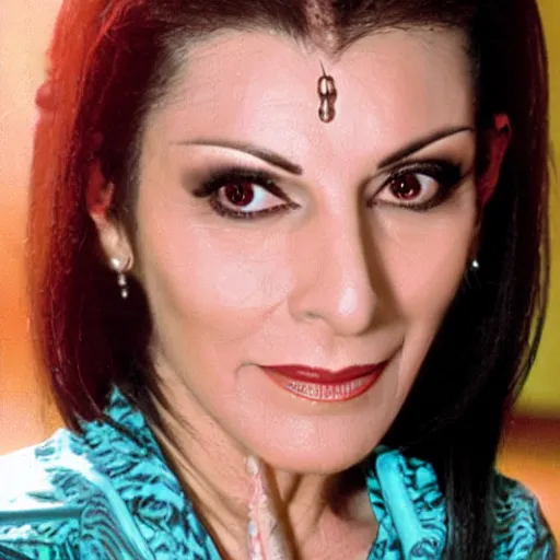 Image similar to photo of a person who looks like a mixture between marina sirtis and gates mcfadden