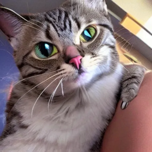 Image similar to selfie of a funny cat