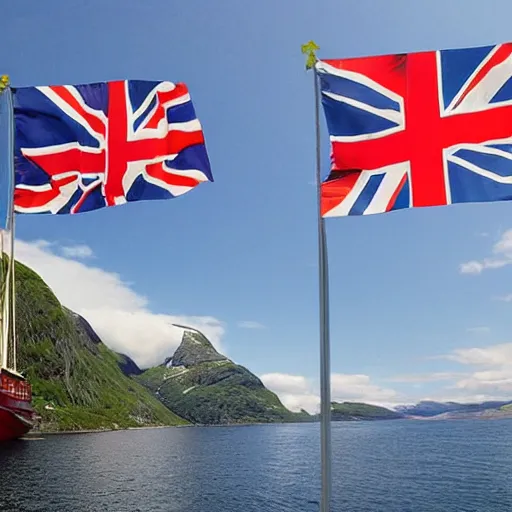 Prompt: Norway puts the European Union and the United Kingdom on alert, ultrarrealistic, flat texture, studio ghibli