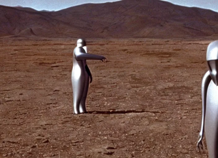 Prompt: scene from the 2 0 0 1 science fiction film the day the earth stood still