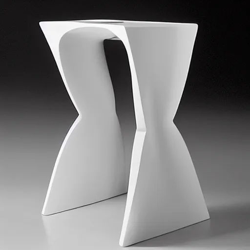 Image similar to a minimalistic stool by Zaha hadid