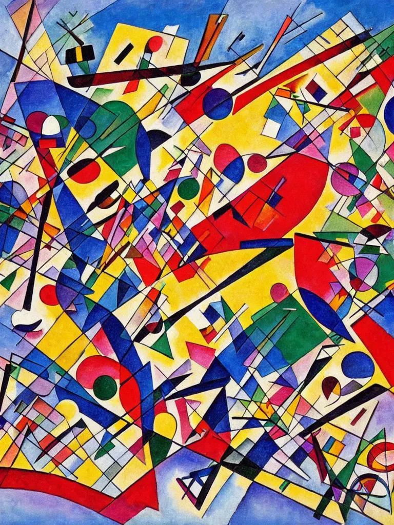 Image similar to belarus historical attraction in kandinsky style