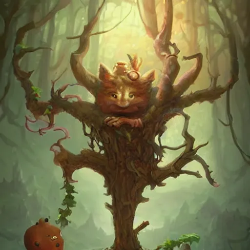 Image similar to cute little anthropomorphic tree!!!!, bark!!! skin, tiny, small, short, cute and adorable, pretty, beautiful, dnd character art portrait, matte fantasy painting, deviantart artstation, by jason felix by steve argyle by tyler jacobson by peter mohrbacher, cinema