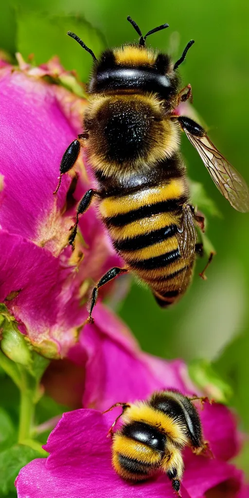 Prompt: one big fat bee about to explode is really fat and big and with a big tummy sleeping inside a rose flower catalogue diagram scientific photography